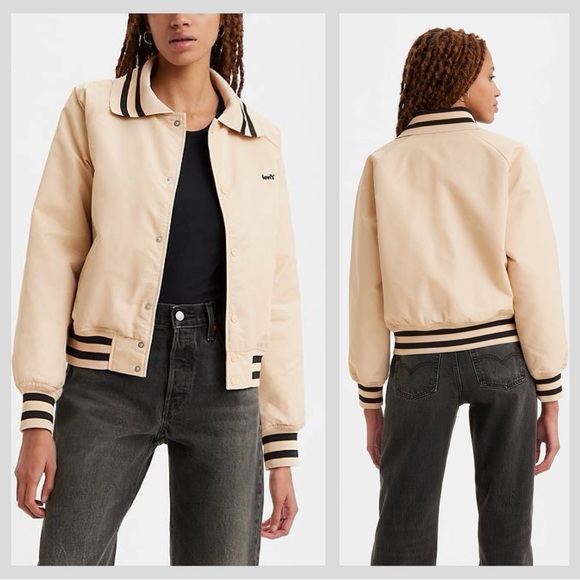 Levi's Jackets & Blazers - Levi's After School tan oversized Varsity Jacket, size Small